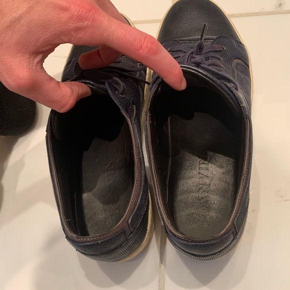 Lanvin Blue Cut Leather Sneaker - Picture 5 of 6